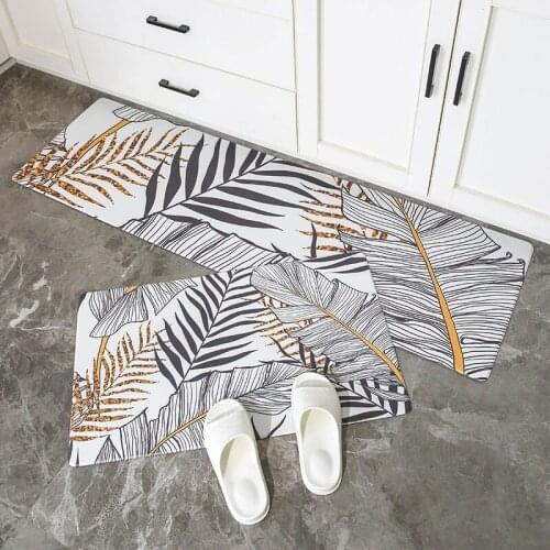 Kitchen Non-slip Foot Mat Oil-proof And Waterproof Floor Mat Long Strip Home Entrance Rugs Bathroom Kitchen Carpet Mats