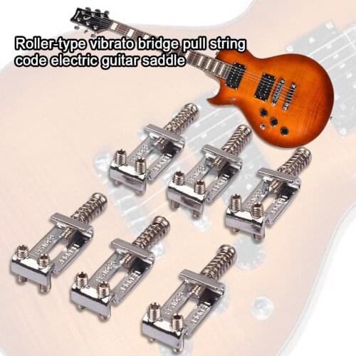 Pack of 6 Roller Bridge Pulling Code Electric Guitar Saddles Guitar Roller Bridge Pulling Saddles