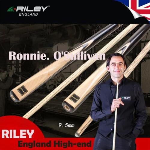 RILEY RHY-200/201 Snooker Cue 9.5mm Deer Master Tip With Case Professional 3/4 Split Cue Rared Wood Inlaid Ebony Technologia Cue
