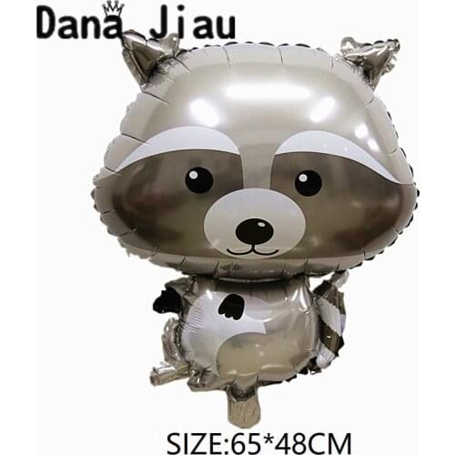 NEW Silver Raccoon Hedgehog Animal Air Helium Fox Balloon Birthday Party Decoration Zoo Theme Supplies Holiday Kids Toy