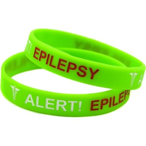 OBH 50PCS Epilepsy Silicone Bracelet for Emergency 4 Colors