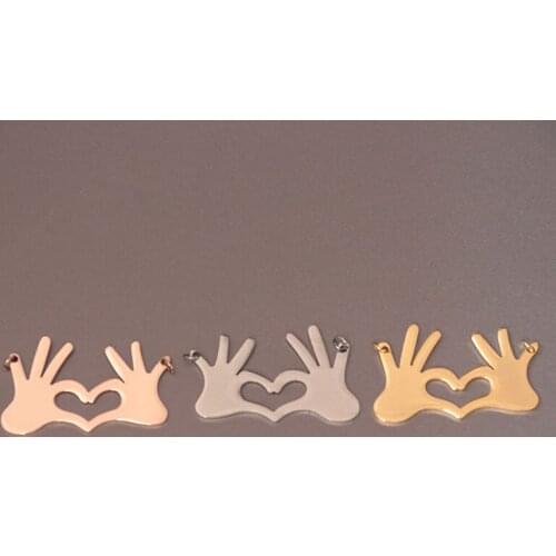 Wholesale 30pc/lot Big Palm Heart DIY Stainless Steel Charms Hearts Pendant Jewelry Components Making Kids Black Friday