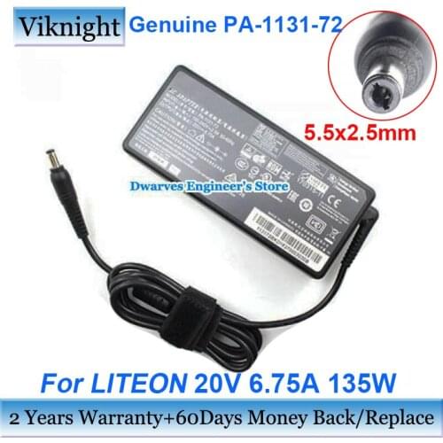 Genuine PA-1131-72 20V 6.75A 135W Thin AC Adapter For LITEON For CHICONY A135A006LA16-135P1A Gameing Laptop Charger 5.5 x 2.5mm