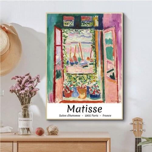 The Open Window by Henri Matisse Abstract Pink Art Painting Exhibition Poster Gallery Wall Art Canvas Picture Living Room Decor