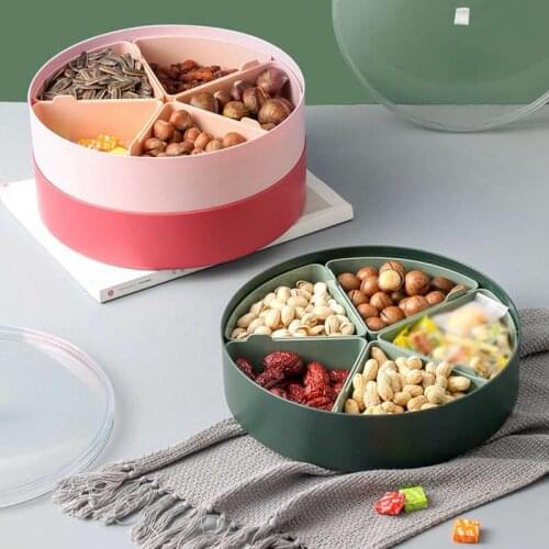 Plastic Single-layer Candy Box Divided Snack Storage Living Room Dried Fruit And Nut Storage Hit Color Box