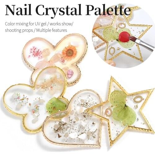 Resin Acrylic Color Palette False Nail Tips Drawing Nail Color Palette for Nail Color Mixing Display Manicure Polish Gel Tool