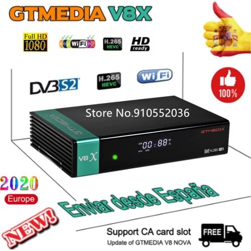 Receptor Gtmedia V8X Full HD 1080P DVB-S2/S2X Buil-in Wifi updated from gtmedia V8 NOVA Satellite Receiver Box Gtmedia v9 Super