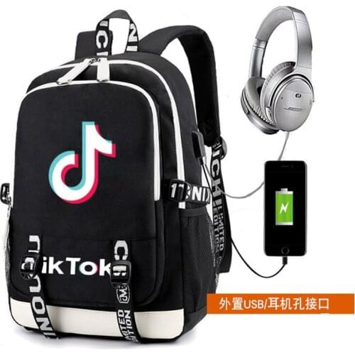 Tik ToK Backpack USB Charge School Bags for Teenage Girls Boys Capacity Laptop Back Pack Plecak Kids Mochilas For Boys Girls