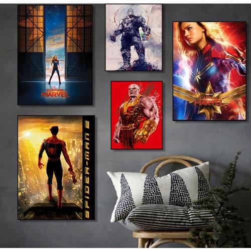 Marvel Avengers Superhero Movie Spiderman Posters Print Comics Living Room Baby Bedroom Decor Canvas Painting Wall Art Pictures
