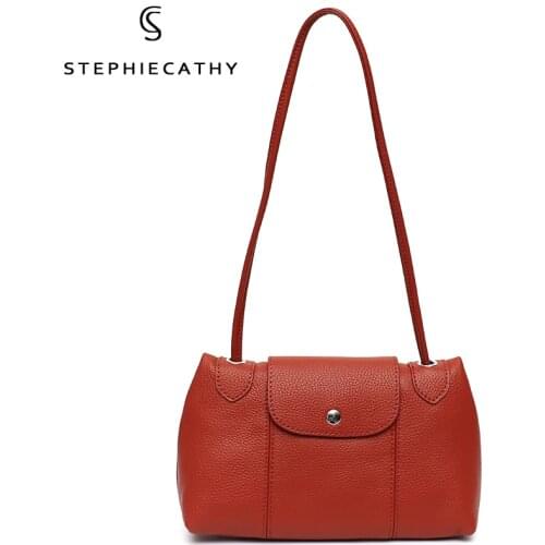 SC Fashion Women Real Leather Crossbody Bags Designer Flap Pocket Shoulder Handbags Ladies Chic Genuine Leather Messenger Purses