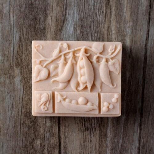 Silicone Soap Mold Square with Pod Pattern Mould Handmade Wedding Decoration Tool