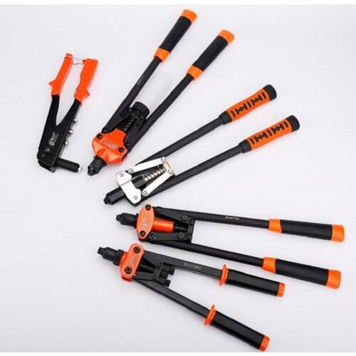 Heavy-duty Manual Rivet Gun Includes 100 Pcs Rivets Head One-hand Rivet Tool Durable and Suitable for Metal, Plastic and Leather