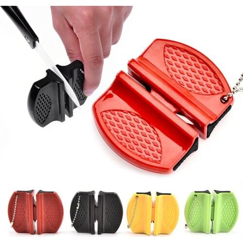 1pcs Knife Sharpener Mini Ceramic Rod Knife Whetstone Sharpener Portable Butterfly Type Camping Pocket Sharpening Knives Stone