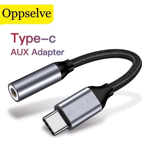 Braided Cable USB-C Type C To 3.5mm Jack Headphone Cord for Xiaomi Huawei Smart Phone Mini Usb-C Jack Audio Wire for Oneplus 7