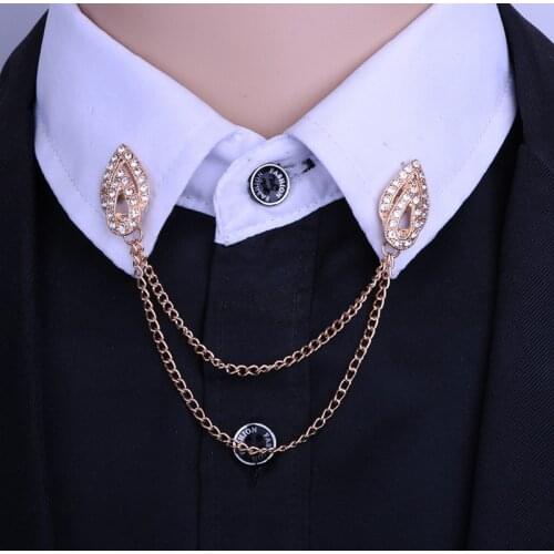 High Grade Fashion Tassel Collar Brooch Jewelry Lapel Pin Angle Wing Brooches Shirt Collar Decoration Gift for Men Accessories