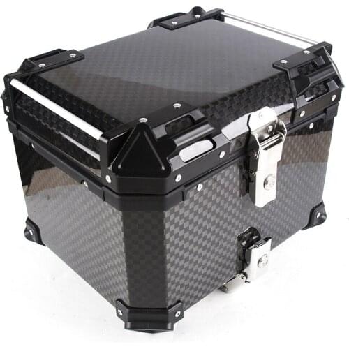 New 45L TAIL BOX Motorcycle Universal Carbon Fiber Trunk Modified Trunk Waterproof Anti-Collision 12K Pure Carbon Fiber Top Box