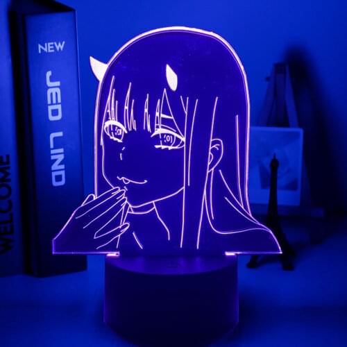 Zero Two Figure 3d Anime Lamp Nightlight Kids Child Girls Bedroom Manga Gift Night Light Lamp Darling In The Franxx