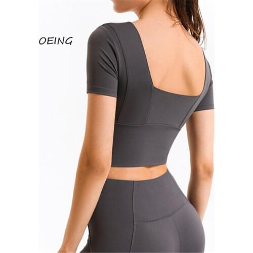 Women Short Sleeve Running Workout Top Seamless Gym Woman Yoga Top Tops for Women