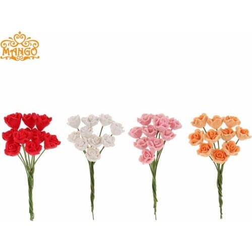 1/12 Dollhouse Miniature Clay Flower Red roses Yellow daisies Blue butterfly orchid lot of 10pcs Flower