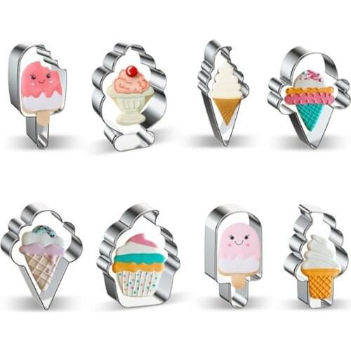1pcs patisserie reposteria Summer ice cream Metal Cookie Cutter popsicle Fondant Cake Decor Biscuit steamed bun cutting mould