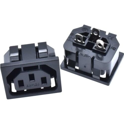 10Pcs AC 250V 10A 3Pin IEC320 C13 Female Panel Mount Power Inlet Socket