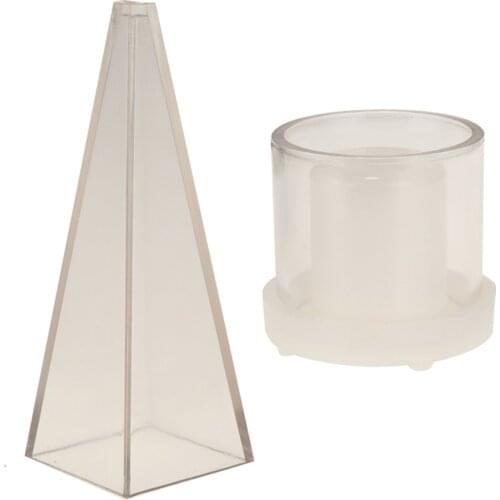 2 Set High Quality Plastic Hollow Center Pyramid Candle Making Mold Soap Mould Handmade Aromatherapy Scented Candle Making Tool
