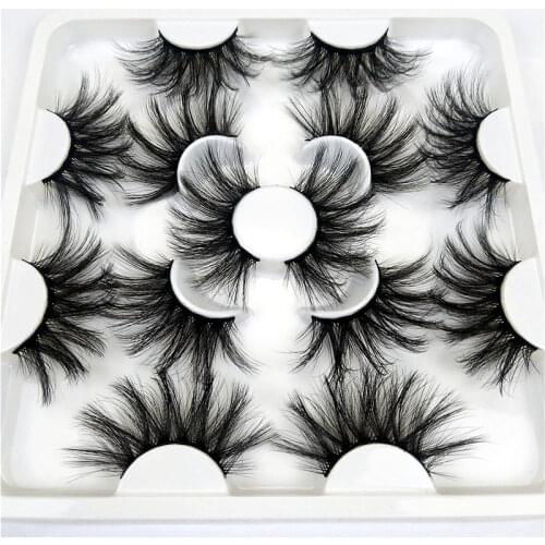 7 Pairs 25MM Lashes Fluffy False Eyelashes Natural Faux Mink Strip 3D Mink Lashes Pack Make Up Eyelash Extension