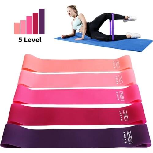 5pcsTraining Fitness Gum Exercise Gym Strength Resistance Bands Pilates Sport Rubber Fitness Mini Bands Workout Equipment