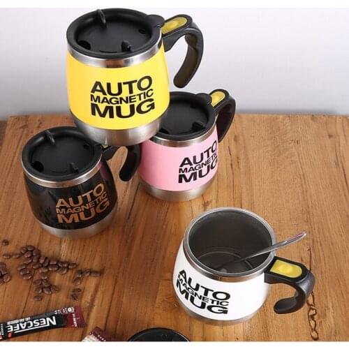 400ML Stainless steel magnetic cup automatic stirring coffee cup advanced Magnetic rotation Fast dissolve Milk Juice coffee cup