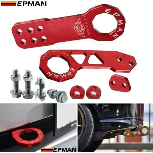 CNC Billet Aluminum Front+Rear Tow Racing Bumper Hook Towing Kit EP-TH01Q
