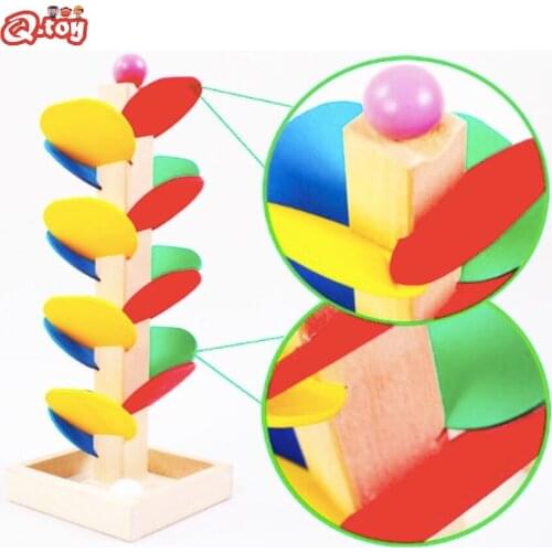 Wooden Ball toy rolling ball tree tower r Puzzle Babys Toys Spin Track Montessori Educational Newborn Toys For Kids 1 & Hobbies
