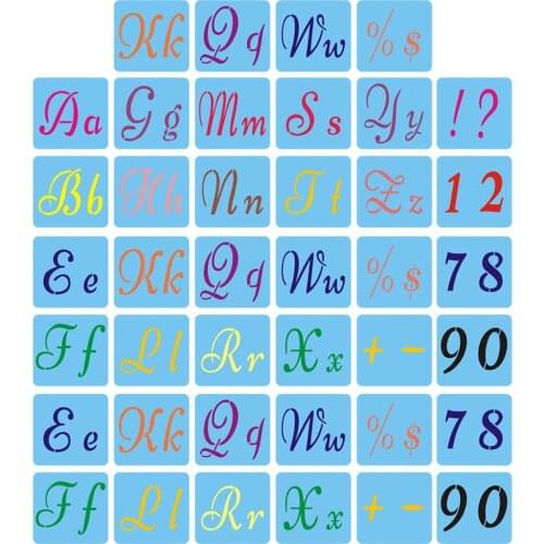 DIY English Letter Pattern Painting Stencil Plastic Hollow Number Drawing Template Painting Template