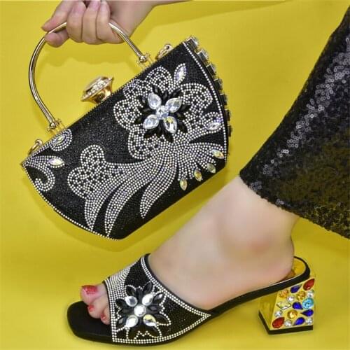 Doershow African new coming Italian Shoes And Bag Sets For Evening Party With Stones sky blue Italian Handbags Match Bag!HUK1-15