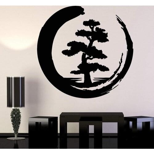 Enso Tree Of Life Zen Circle Buddhism Yoga Vinyl Wall Stickers Home Decor Living Room Diy Mural Art Decals Gift