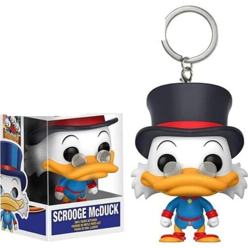 FUNKO Disney Cartoon Scrooge Mcduck Pocket Keychain Vinyl Action Figure Collectible Model toys for Children Christmas Gift