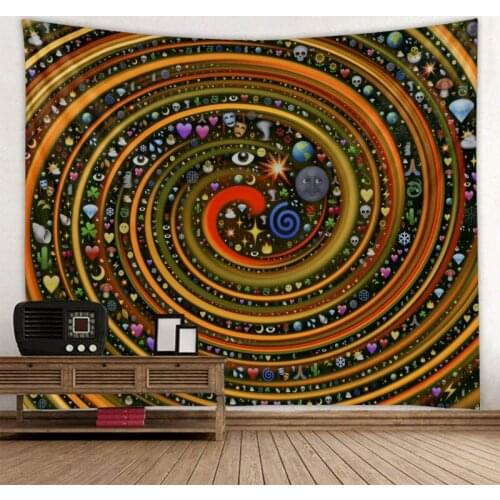 Sun Moon Mandala Tapestry Colorful Spiral Psychedelic Tarot Astrology Witchcraft Wall Hanging Hippie Bohemia Home Decor