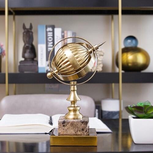 European Style Luxury World Travel Map Marble Metal Globe Decoration Gifts For Friend Birthday Housewarming Party Office Decor