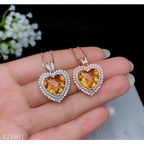 KJJEAXCMY boutique jewelry 925 sterling silver inlaid Topaz Pendant Necklace for women