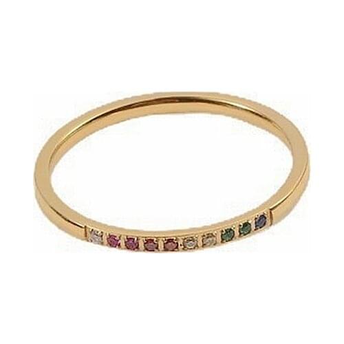 Stainless Steel Ring Gothic Electroplated Gold Color Zircon Circle Full Gift For Womens Steampunk Kpop Accessories Jewellery