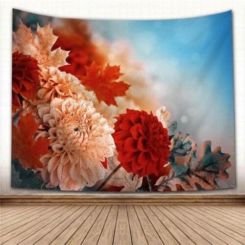 Beautiful Dahlias Flower Tapestry Wall Hanging Wall Fabric Tapestry Art Home Decoration Sleeping Pad Wall Carpets Dorm Decor