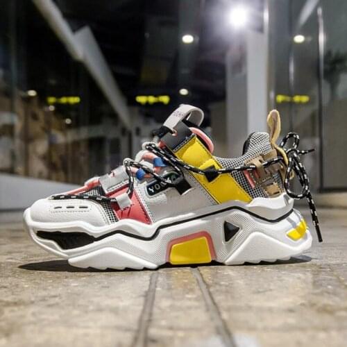 Women Platform Chunky Sneakers 5cm high lace-up Casual Vulcanize Shoes luxury Designer Old Dad female fashion Sneakers 2020