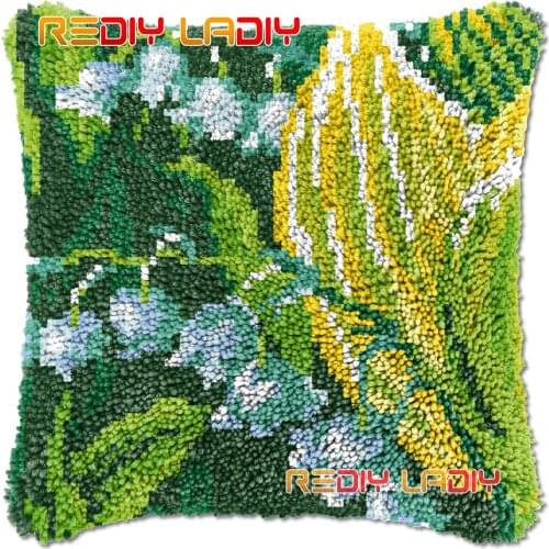 Latch Hook Cushion Quiet Valley DIY Needlepoint Kits Chunky Acrylic Yarn Arts Crocheting Lofty Pillow Case Hobby & Crafts