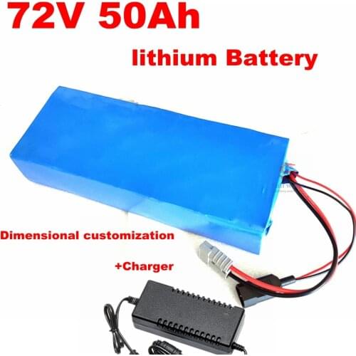 High capacity e-scooter Li-ion battery Pack 72V 50Ah lithium battery pack with BMS for ebike/ tricycle + 84V 5A charger