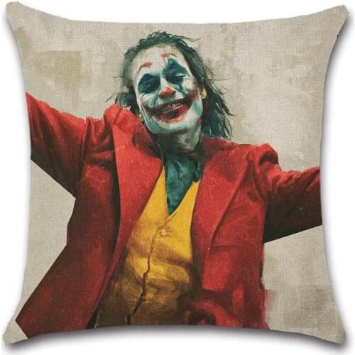 Laugh and sad man Joker Movie printed cushion Cover Decoration Home sofa chair seat living room gift friend present pillowcase