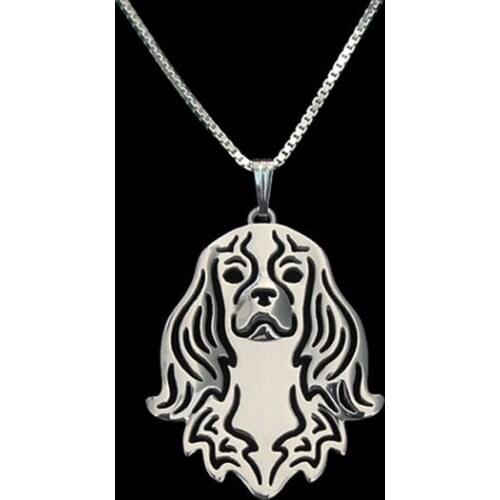 New Unique Romantic Gold Silver Color Cavalier King Charles Pendant Necklace Hunger Games Necklace Women Best Friend Choker