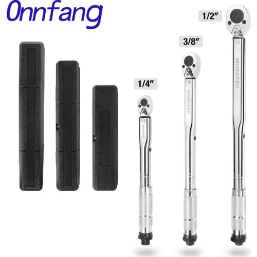 Onnfang 1/4'' 3/8'' 1/2'' Square Drive Torque Wrench 5-21 Ft-lb Two-way Precise Ratchet Wrench Repair Spanner Key