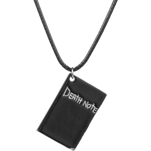Cosplay Anime Death Note Necklace Rope Leather Choker Fashion Black Note Book Model Pendant Necklace For Women And Men Accessory