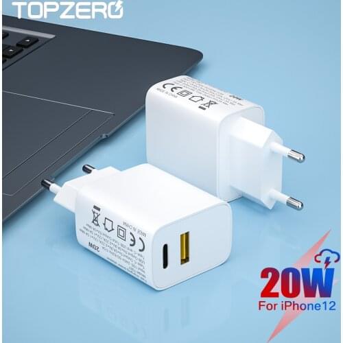 PD 20W Fast Charger QC3.0 USB C Type C Quick Charge For iPhone 12 Mini 12 Pro Max 11 8 8Plus Xs SE2020 Portable Travel Charger
