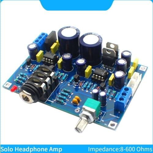 Solo Earphone Amplifier Board SOLO Hifi Headphone Audio Amplifiers Module NE5532 7812 7912 Chips Headphone Amps