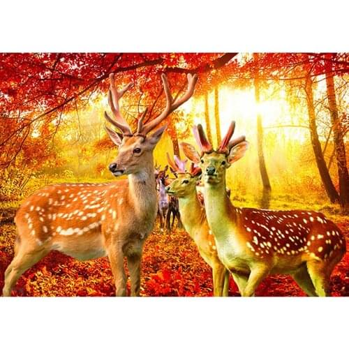 Full Square Diamond 5D DIY Drill Painting Cute Deer Animal Embroidery Cross Stitch Rhinestone Mosaic Home Decoration Pictures